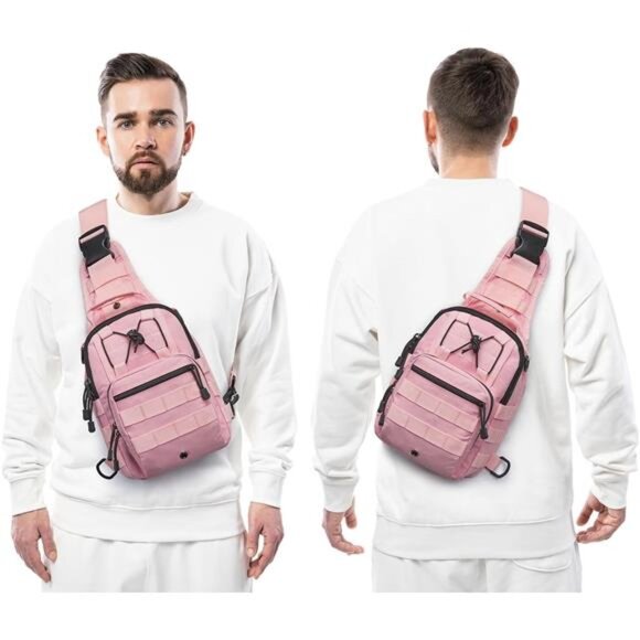 Outdoor Tactical Bag Backpack, Pink - Picture 7 of 7